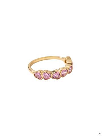 Hearts Of Love Pink Ring
