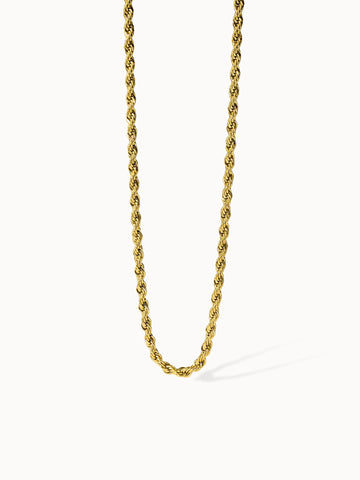 PURELEI Vintage Kette in vergoldetem Edelstahl mit glänzender Kordel, clean & elegant für zeitlose Looks