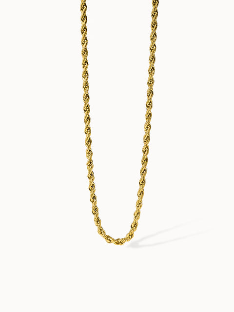 PURELEI Vintage Kette in vergoldetem Edelstahl mit glänzender Kordel, clean & elegant für zeitlose Looks