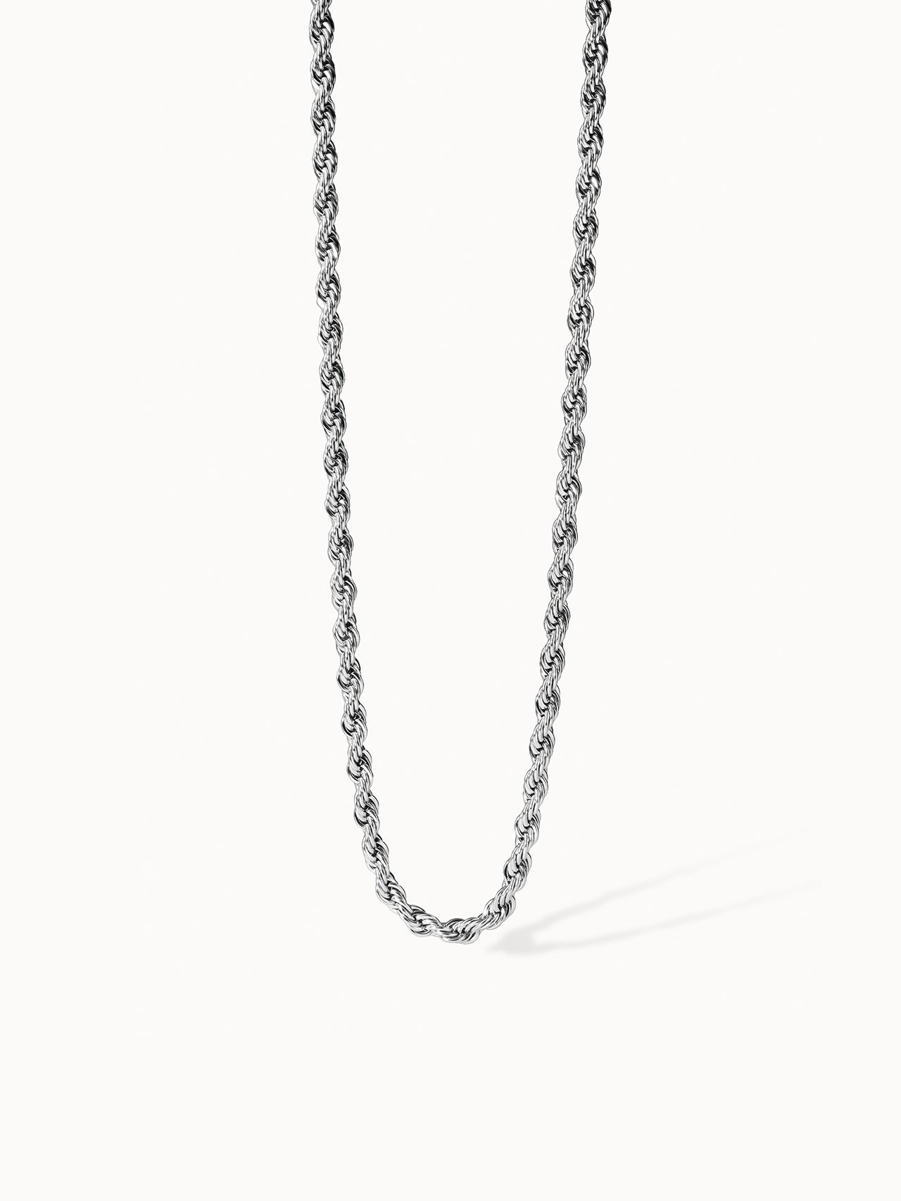 PURELEI Vintage Kette aus nickelfreiem, silberfarbenem Edelstahl mit eleganter Kordelstruktur, clean & zeitlos.