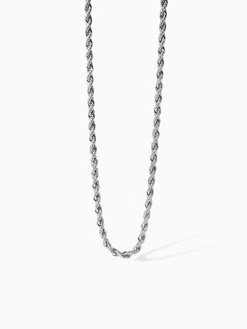 PURELEI Vintage Kette aus nickelfreiem, silberfarbenem Edelstahl mit eleganter Kordelstruktur, clean & zeitlos.