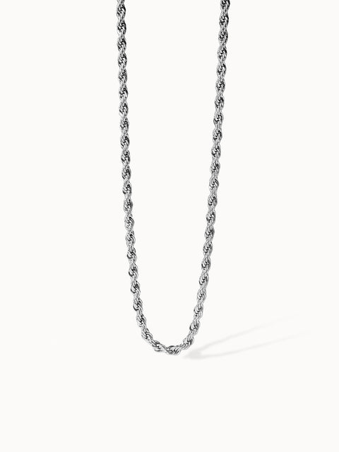 PURELEI Vintage Kette aus nickelfreiem, silberfarbenem Edelstahl mit eleganter Kordelstruktur, clean & zeitlos.