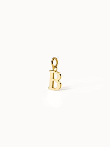 Purelei Pure B Charm, goldener 18K Edelstahl Buchstaben-Anhänger, minimalistisch, elegante Klarheit, strahlend warm.