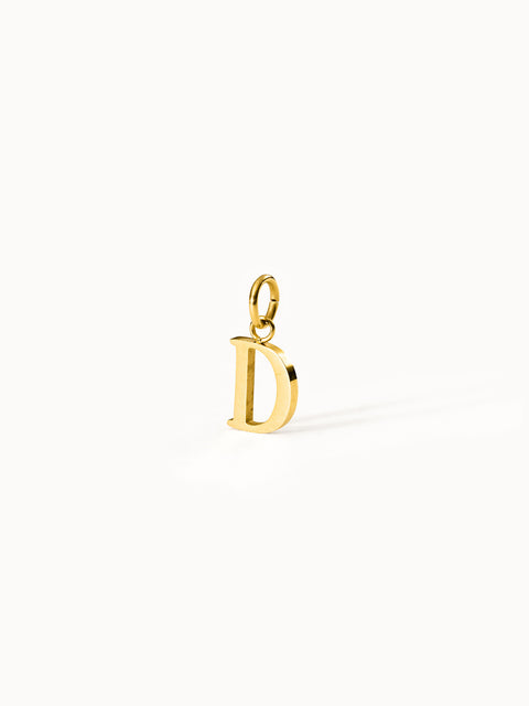 Purelei Pure D Charm goldener Edelstahl Anhänger Buchstabe D elegant minimalistisch, warm und zeitlos