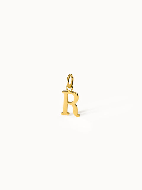 PURELEI Pure R Charm aus 18K vergoldetem Edelstahl, minimalistischer Buchstaben-Anhänger, elegant und zeitlos.