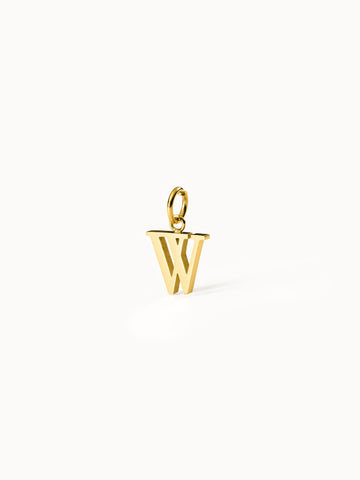 Purelei Pure W Charm goldener Edelstahl Buchstabenanhänger, klar, elegant und feminin in minimalistischem Design.
