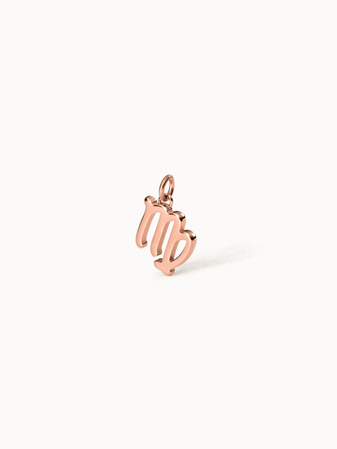 Roségoldener Jungfrau Zodiac Charm aus Edelstahl, elegant minimalistisch, PURELEI Schmuckstück mit femininer Ausstrahlung.
