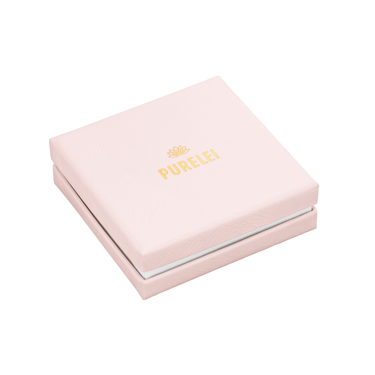 PURELEI Verpackung in Rosé mit goldenem Logo, minimalistisch und elegant, repräsentiert Luxus und feminine Leichtigkeit.