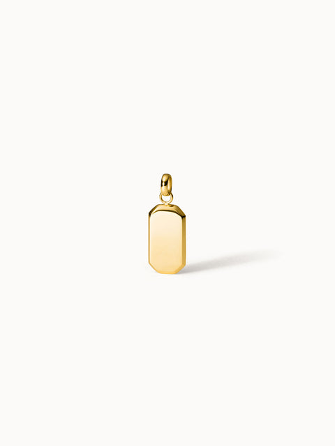 Goldener Anhänger mit klaren Linien, elegant und modern, von PURELEI.