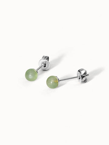 PURELEI Aventurine Ohrringe mit grünen Aventurin-Perlen, nickelfrei und edel in Silber für zeitlose Eleganz.