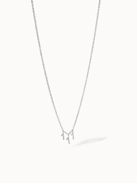 111 Kette mit zarten, nickelfreien Silberanhängern besetzt mit weißen Zirkonia, filigran und elegant, Vicky.
