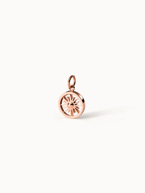 Roségoldener Anhänger mit Sonnenmotiv von PURELEI, elegant und feminin.