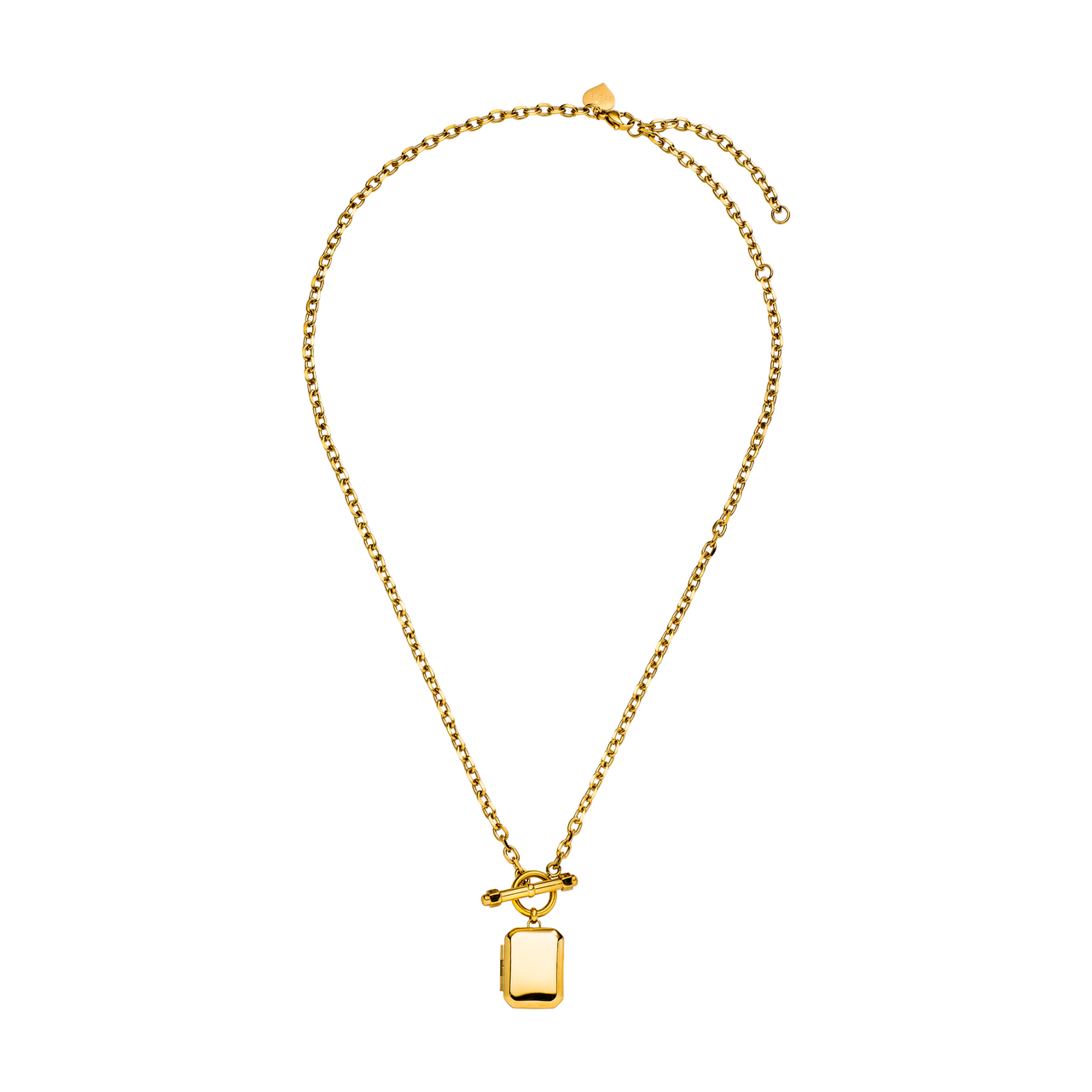 Goldene Kette mit rechteckigem Anhänger von PURELEI, elegant und modern.