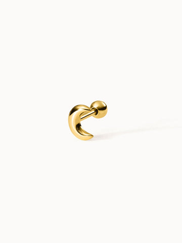 Goldene Ohrringe mit geschwungenem Design von PURELEI, elegant und modern.