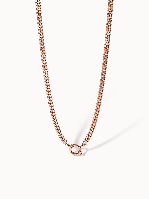 PURELEI Bold Charm Kette Roségold Panzerkette mit Charm-Verschluss, elegant und feminin, fein glänzend, nickelfrei.