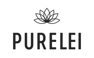 PURELEI Logo mit stilisierter Lotusblüte in elegantem Schwarz