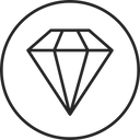 Schlichtes, schwarzes Diamant-Icon von PURELEI, symbolisiert Eleganz und Stil.