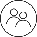 Symbol von zwei Personen in minimalistischer Darstellung, PURELEI inspiriert.