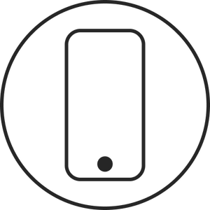 Minimalistisches Design eines Smartphones in Schwarz, inspiriert von PURELEI.
