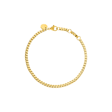 Goldfarbenes, nickelfreies Solidarity Armband aus Edelstahl von PURELEI, elegant und zeitlos gestaltet.
