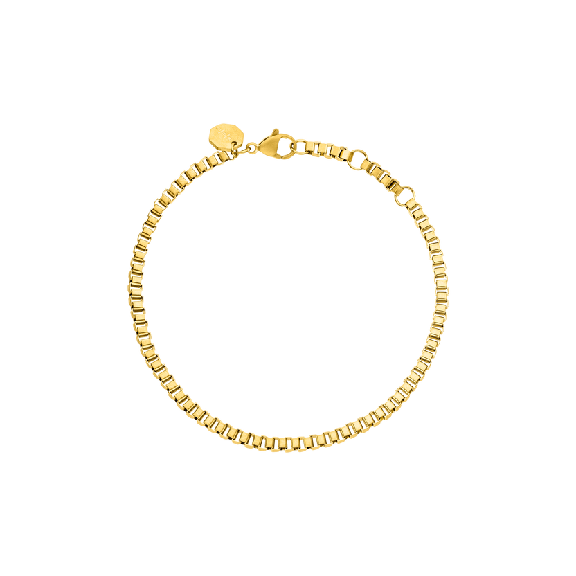 Goldfarbenes, nickelfreies Solidarity Armband aus Edelstahl von PURELEI, elegant und zeitlos gestaltet.
