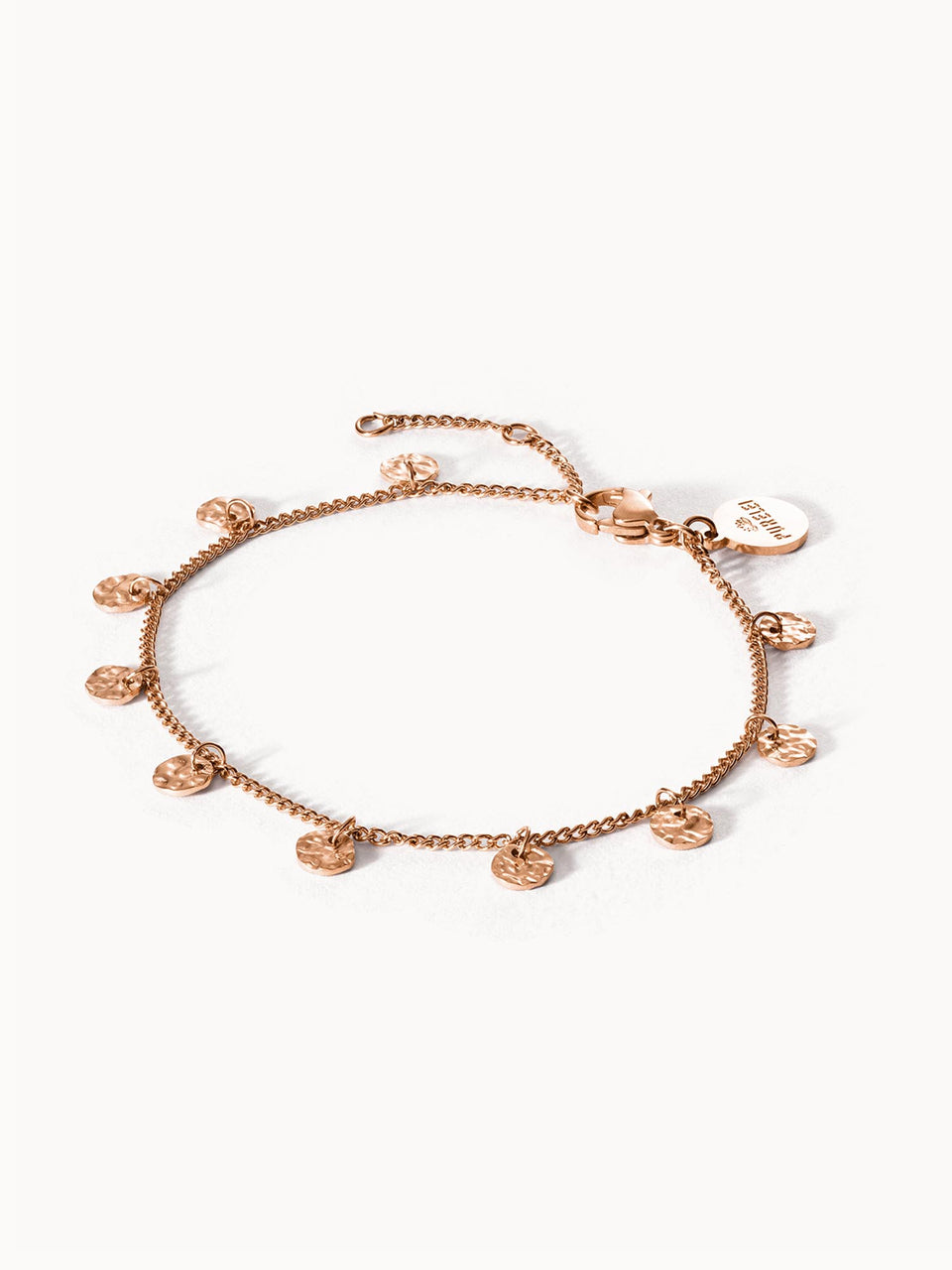 Malihini Coin Armband in Roségold mit kleinen Münzen, feines Design, elegant und feminin, PURELEI Schmuck.
