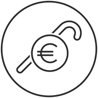 Symbol für finanzielle Sicherheit mit Euro-Zeichen, PURELEI inspiriert.