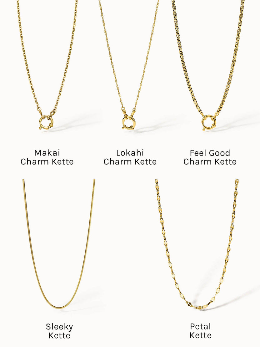Narzisse Geburtsblume Dezember Charm aus 18K Gold, feines Kettchen, PURELEI, elegant und nickelfrei.