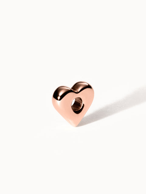 Roségoldener Lei Herz Bubble Charm von PURELEI, weich geformt, verspielt, edel, hochwertige Island-Ästhetik.