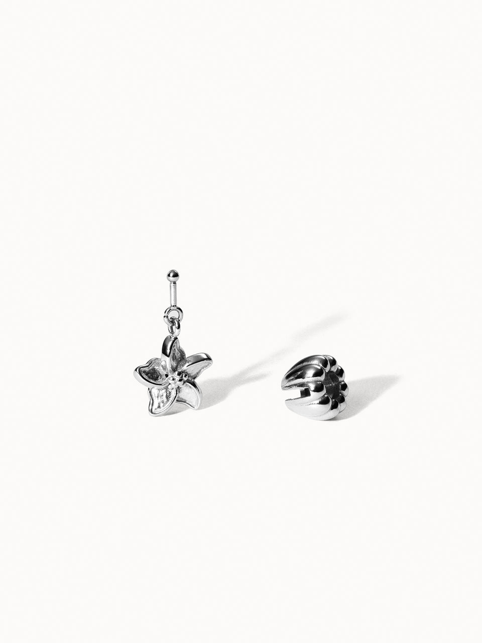 PURELEI Lei Wachsblumen Charm aus silbernem Edelstahl mit filigraner Blüte, elegant und vielseitig kombinierbar.
