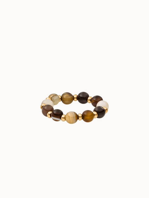 Anxiety Mahina Club Mokupuni Ring aus goldvergoldetem Edelstahl und Natursteinperlen, elegant und zeitlos von PURELEI