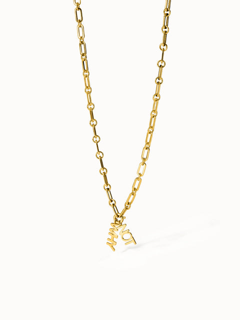 Goldene Kette mit verspieltem Anhänger, inspiriert von PURELEI, elegant und modern.