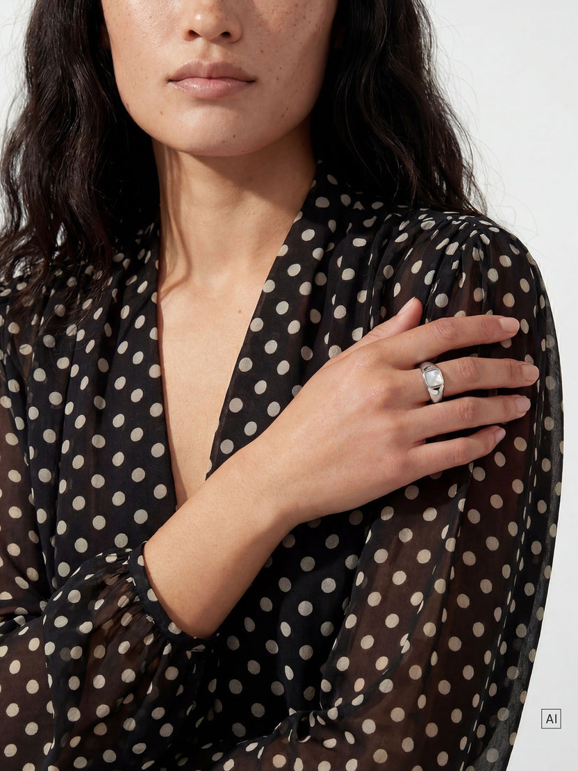 Pearly Signet Ring