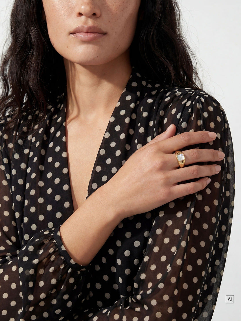 Pearly Signet Ring