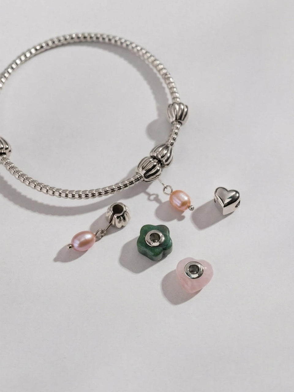 LEI Rosequarz Heart Charm
