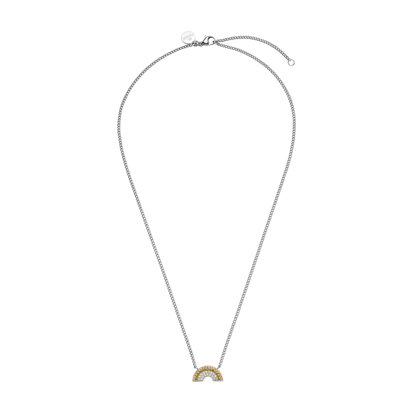 Silberne Kette mit Regenbogen-Anhänger, PURELEI, elegant und verspielt.