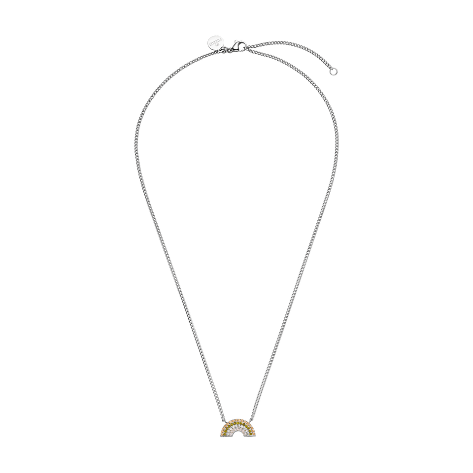 Silberne Kette mit Regenbogen-Anhänger, PURELEI, elegant und verspielt.