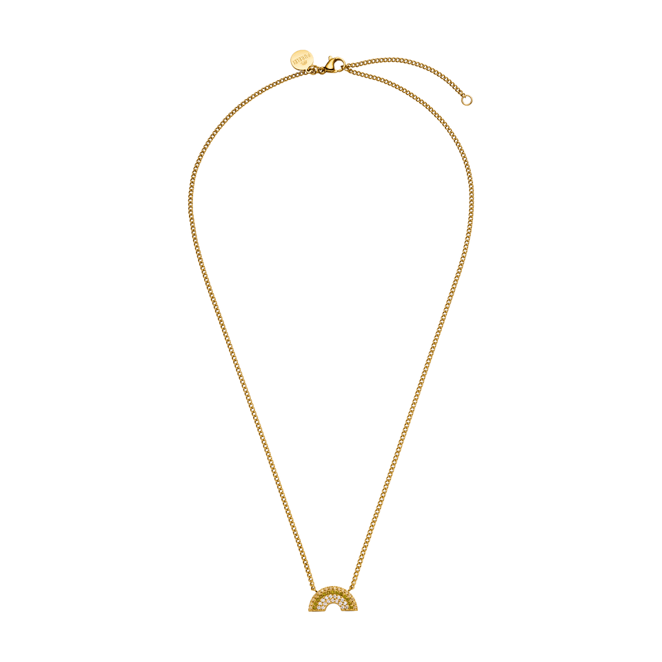 Goldene Kette mit Regenbogen-Anhänger von PURELEI, elegant und strahlend.