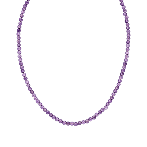 Amethyst Kette aus nickelfreien lila Perlen, elegant und feminin, pure Ästhetik von PURELEI.