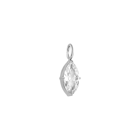 Klarer, facettierter Anhänger aus Silber von PURELEI, elegant und zeitlos.