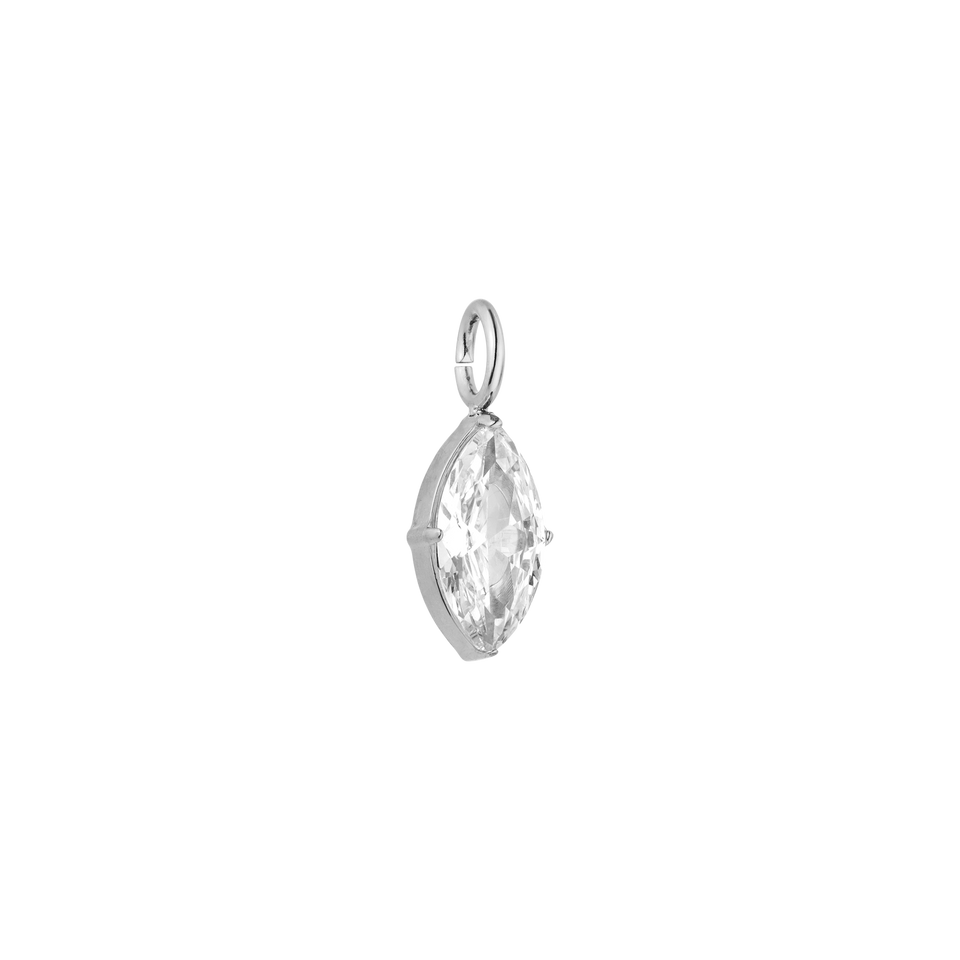 Klarer, facettierter Anhänger aus Silber von PURELEI, elegant und zeitlos.