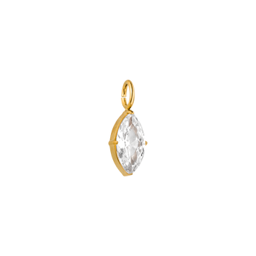 Goldener Anhänger mit klarem Stein, elegant und strahlend, von PURELEI.