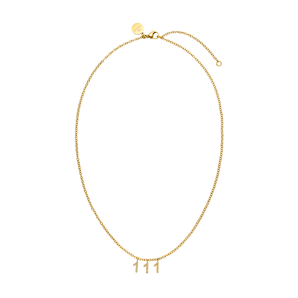 Feine 111 Kette in 18K Gold mit Zirkonia-Anhängern, filigran, nickelfrei, elegant – Vicky.