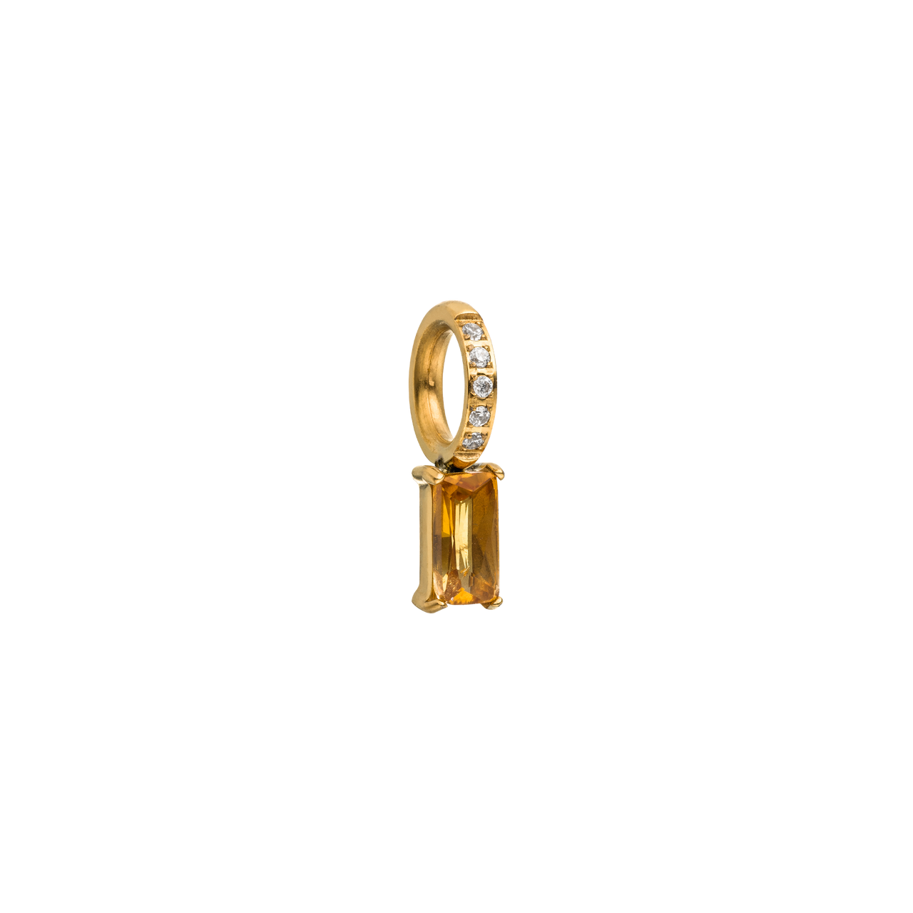 Goldene Ohrringe mit zartem Citrin und funkelnden Details von PURELEI.
