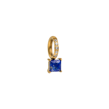 Goldener Anhänger mit blauem Stein und funkelnden Zirkonia, PURELEI