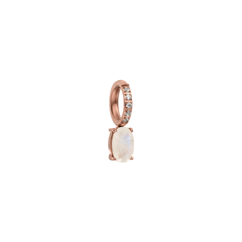 Roségoldener Anhänger mit Mondstein und funkelnden Zirkonia von PURELEI.