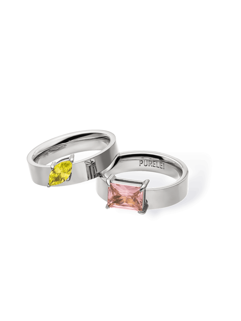 Bold Gem Ring Set