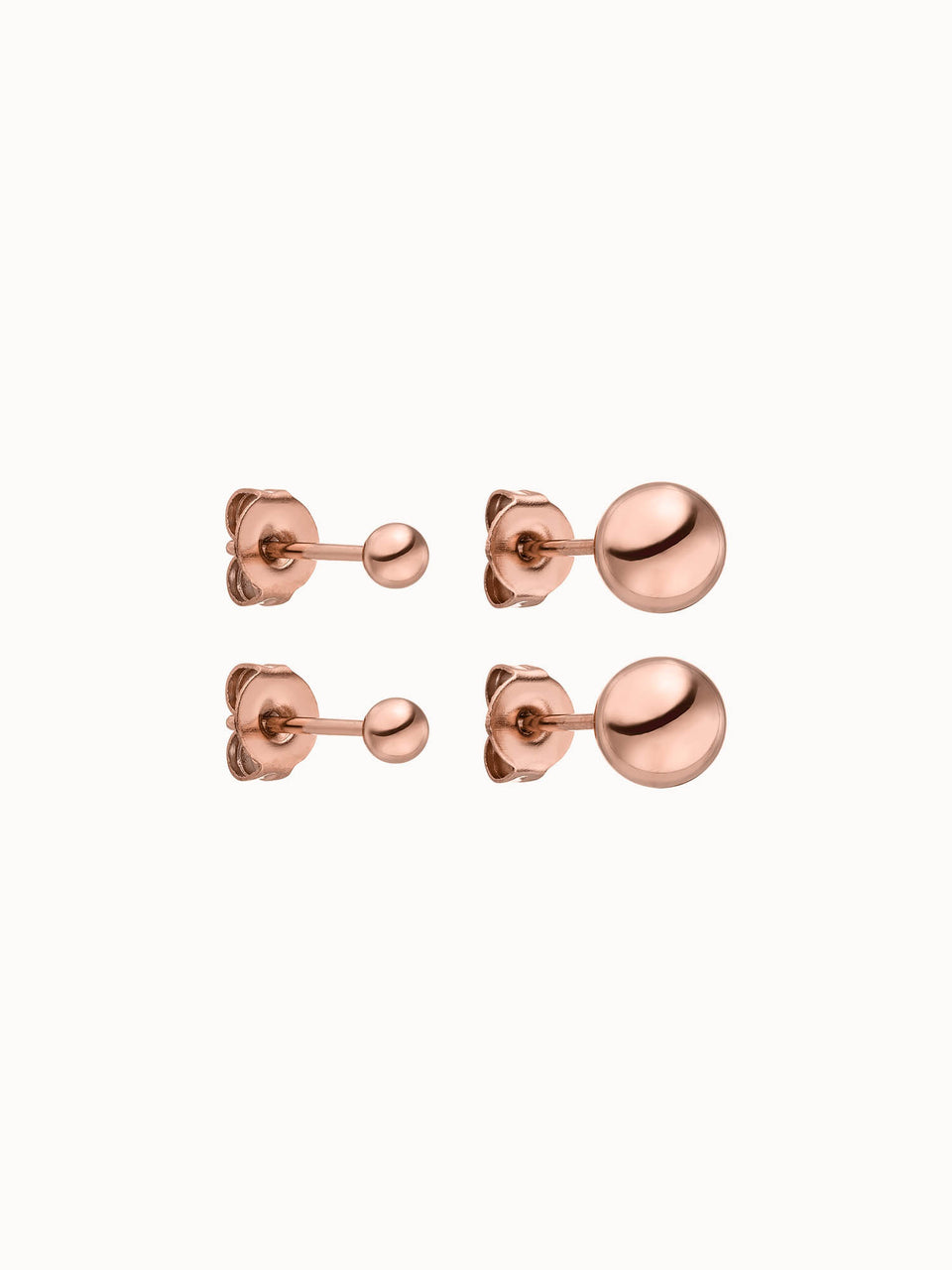Roségoldene Ohrringe mit Kugeldesign von PURELEI, elegant und modern.
