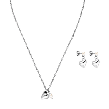 Silberne Kette mit Muschel-Anhänger und Ohrringen, PURELEI inspiriert von der Natur.