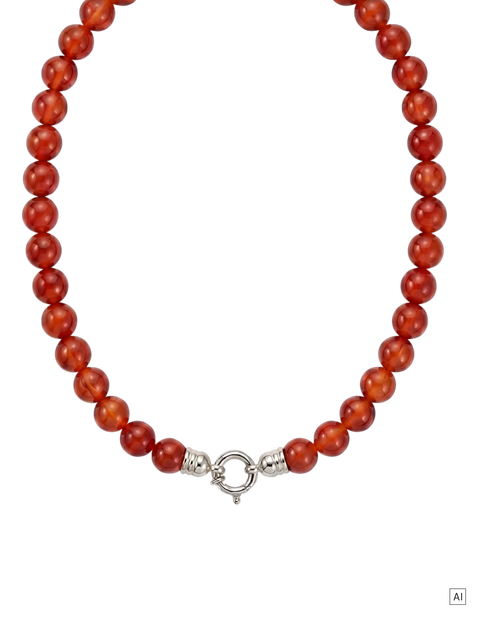 Roter Achat Charm Kette